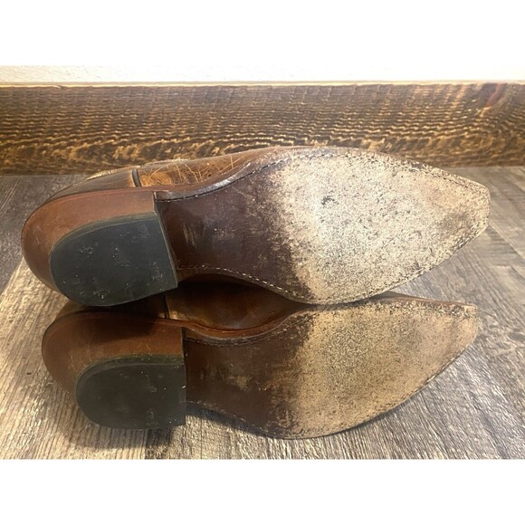 Justin L4332 Tan Damiana Leather Snip Toe Cowboy Boots Women’s 9B Western - Picture 5 of 15